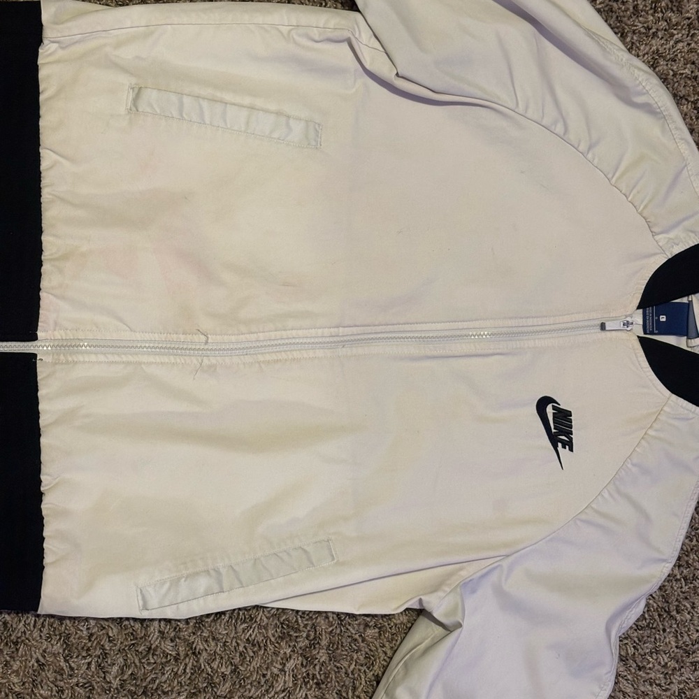 Nike Cream and Black Bomber Jacket